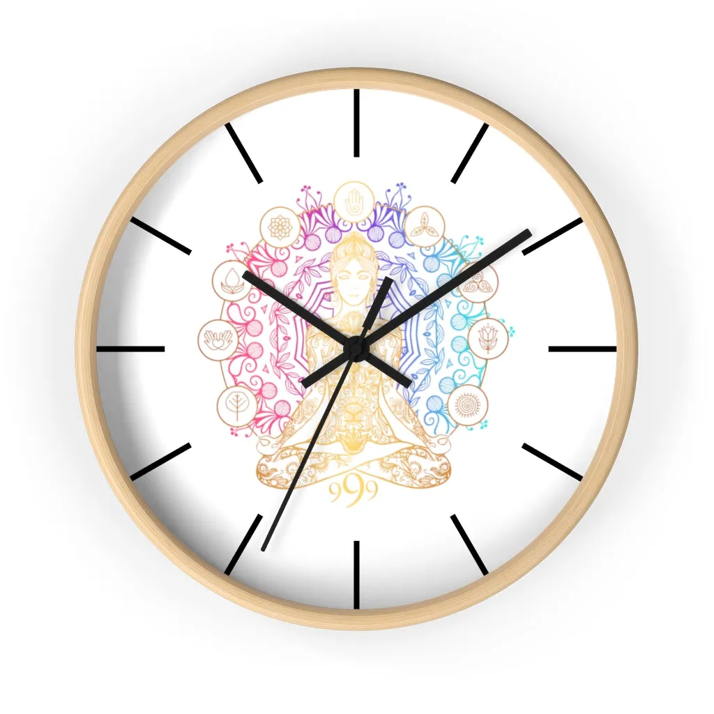 Yoga Spiritual Meditation Wall clock - Release 999 Angel Number