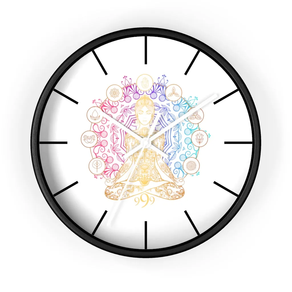 Yoga Spiritual Meditation Wall clock - Release 999 Angel Number
