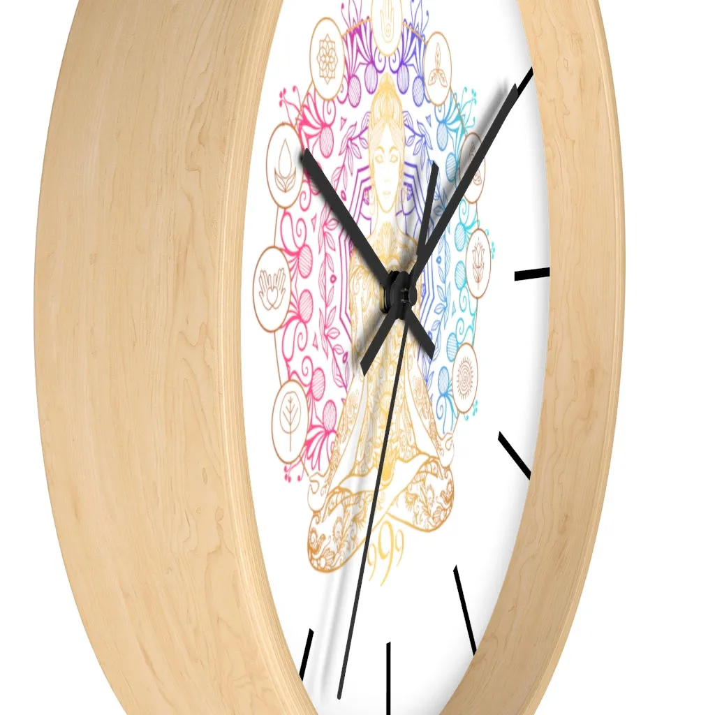 Yoga Spiritual Meditation Wall clock - Release 999 Angel Number