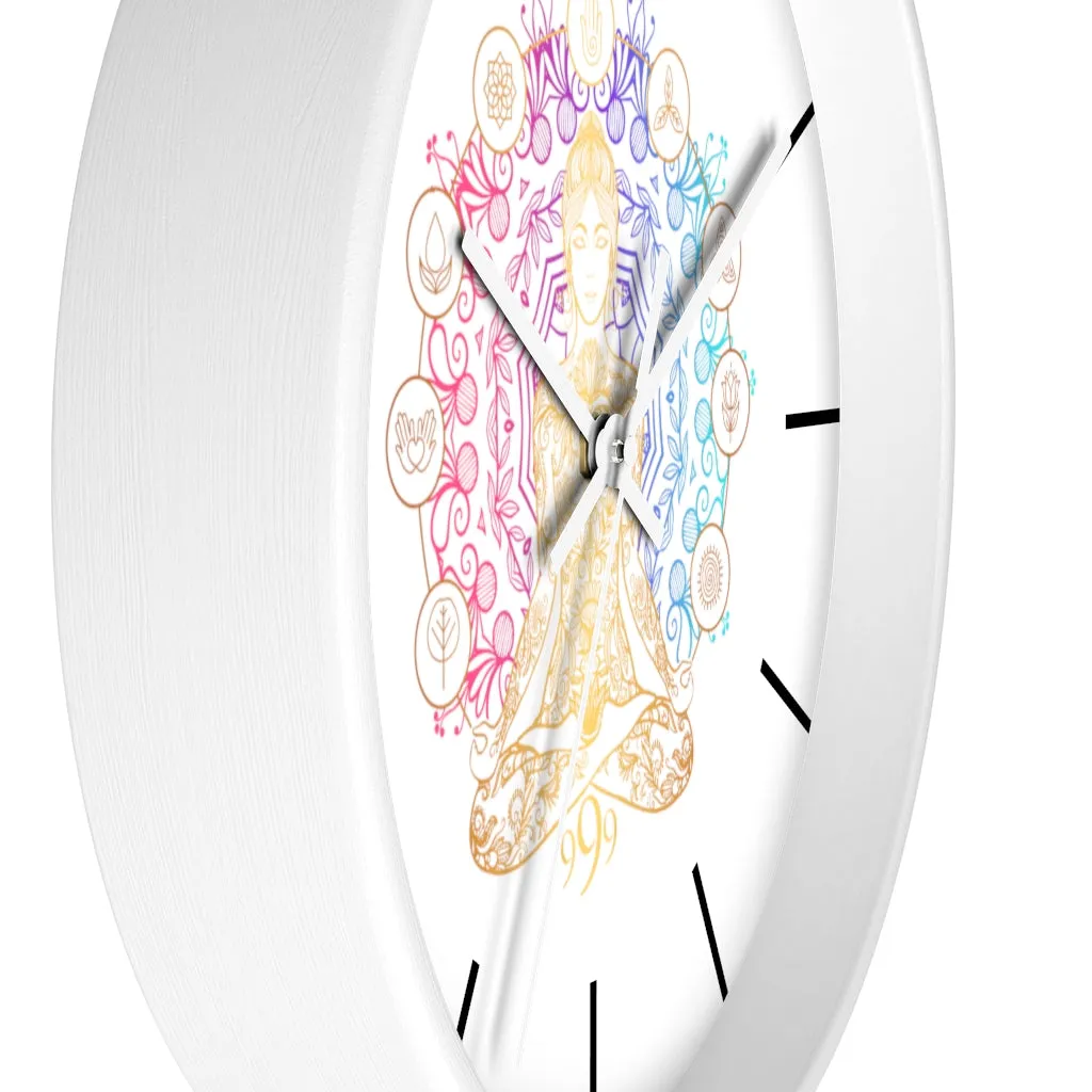 Yoga Spiritual Meditation Wall clock - Release 999 Angel Number