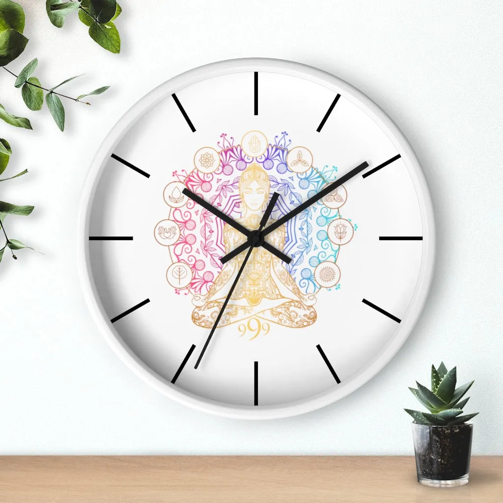 Yoga Spiritual Meditation Wall clock - Release 999 Angel Number
