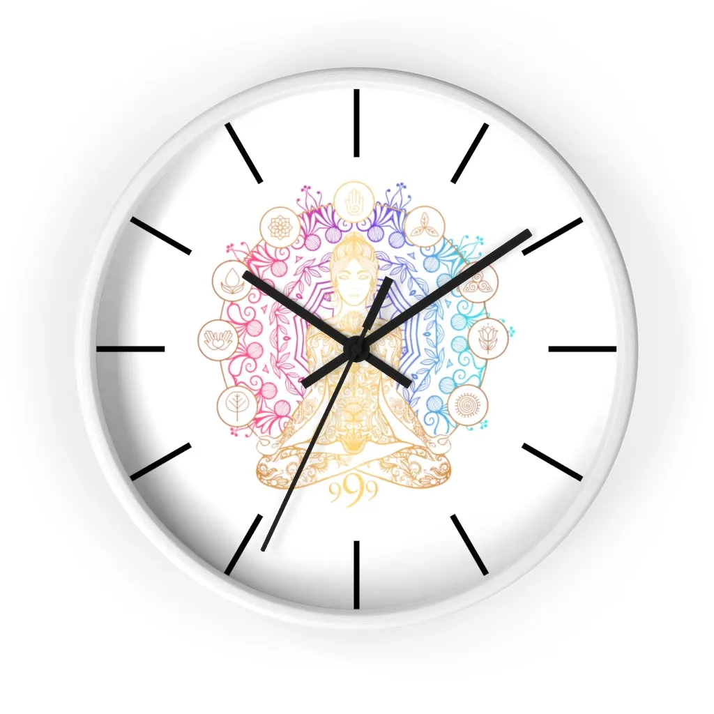 Yoga Spiritual Meditation Wall clock - Release 999 Angel Number