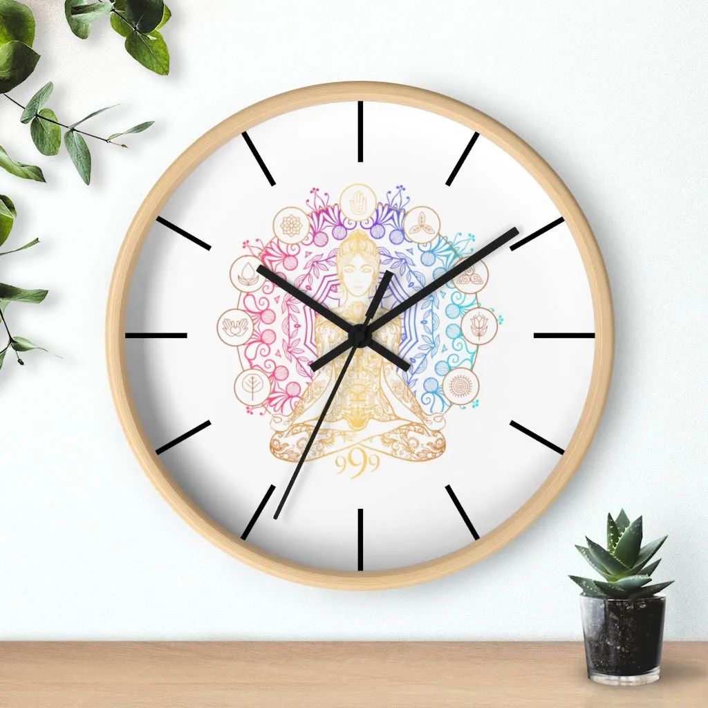 Yoga Spiritual Meditation Wall clock - Release 999 Angel Number