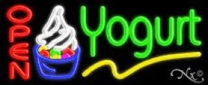 Yogurt Open Handcrafted Real GlassTube Neon Sign